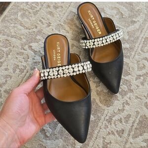 Kurt Geiger Black Embellished Women's Mules